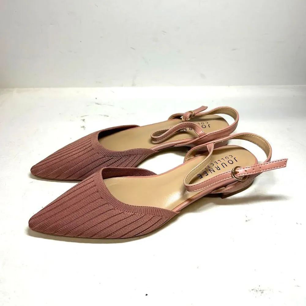 Journee Collection Womens 8.5 M Blush Pink Ansley Pointed Toe Flats NIB RJ1